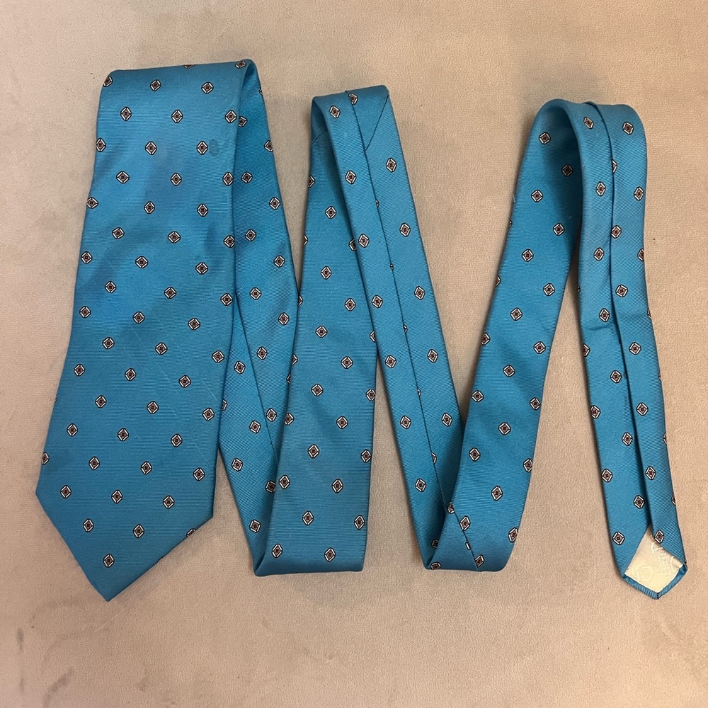 Christian Dior Vintage All Silk Blue Tie
